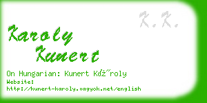 karoly kunert business card